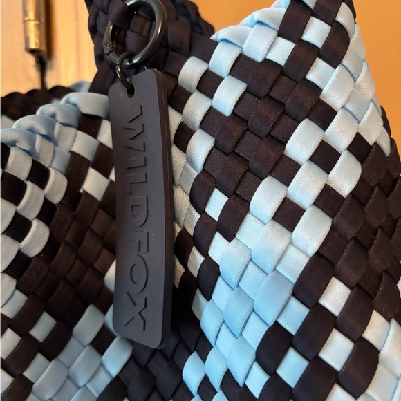 Wildfox Black and Light Blue Checkered Tote - Picture 3 of 4